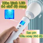 Chày rung âm đạo Massage mạnh mẽ tê tái điểm G màn hình LED Sạc Pin CKD889