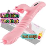 Chày rung âm đạo lưỡi liếm co giãn nóng 42 độ CDV898