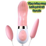 Lưỡi rung tình yêu có gai kèm trứng rung 2 đầu sạc pin USB CLL45