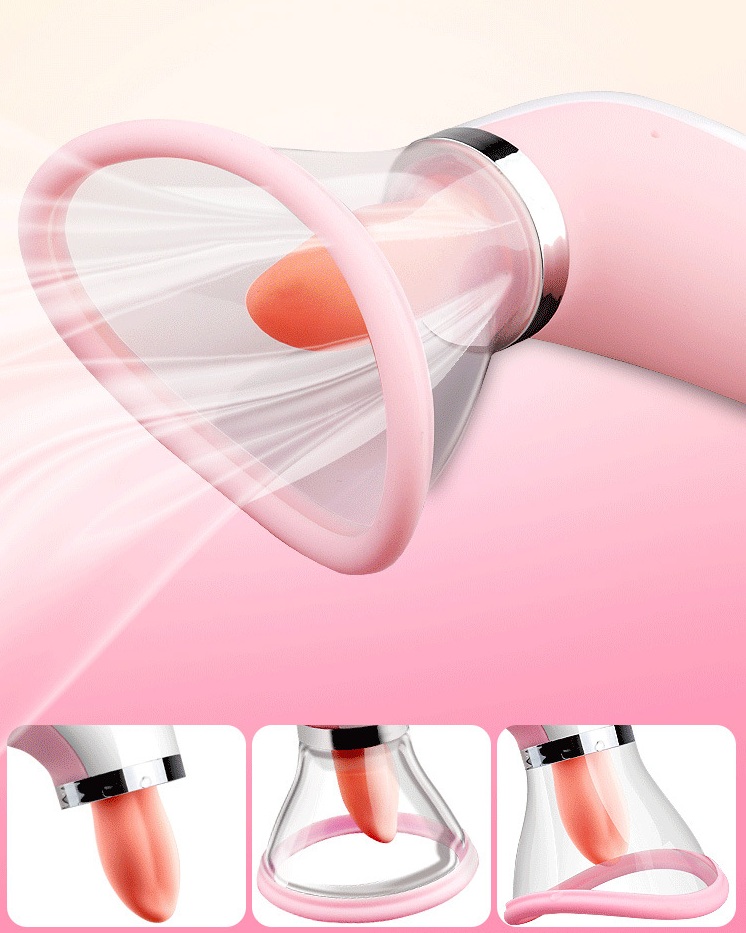 Dildo với âm vật và máy hút sữa 02