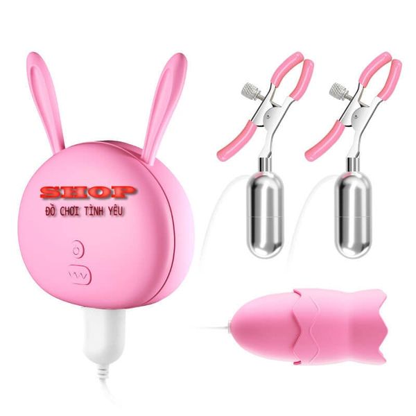 Đồ kẹp đầu vú tích hợp đầu lưỡi liếm bọc silicone sạc usb CVH99