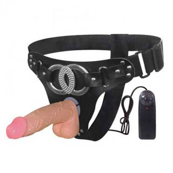 Dương vật giả có dây đeo đặc ruột cho les có rung giá tốt CDV550